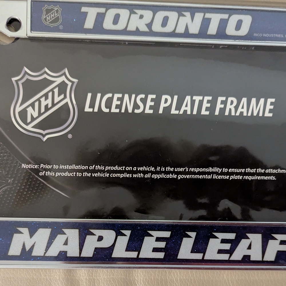NHL Toronto Maple Leafs Blue and White License Plate Frame